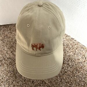 Open Road brand khaki canvas cap with embroidered bison.